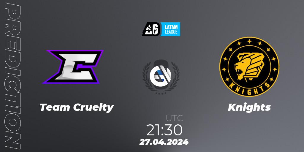 Team Cruelty vs Knights: Betting TIp, Match Prediction. 27.04.2024 at 22:00. Rainbow Six, LATAM League 2024 - Stage 1: Final Four