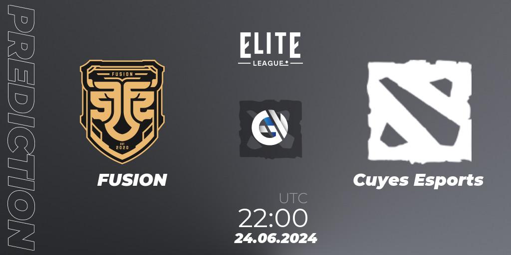 FUSION vs Cuyes Esports: Betting TIp, Match Prediction. 24.06.2024 at 22:00. Dota 2, Elite League Season 2: South America Closed Qualifier