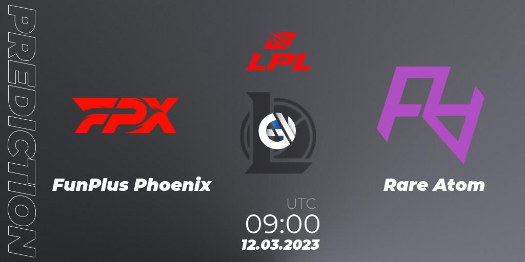 FunPlus Phoenix vs Rare Atom: Betting TIp, Match Prediction. 12.03.23. LoL, LPL Spring 2023 - Group Stage