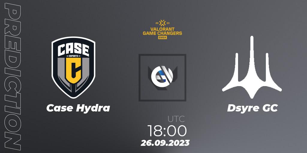 Case Hydra vs Dsyre GC: Betting TIp, Match Prediction. 26.09.2023 at 18:00. VALORANT, VCT 2023: Game Changers EMEA Stage 3 - Group Stage