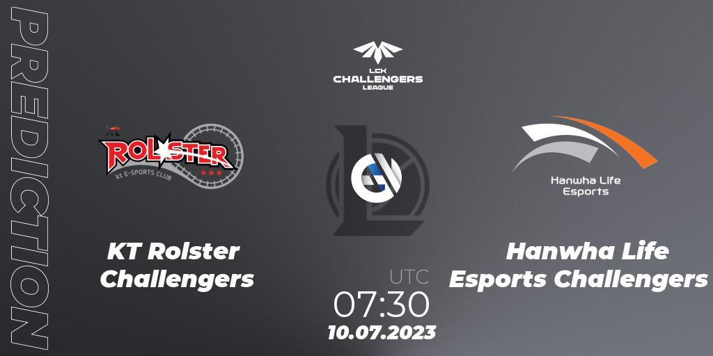 KT Rolster Challengers vs Hanwha Life Esports Challengers: Betting TIp, Match Prediction. 10.07.2023 at 08:20. LoL, LCK Challengers League 2023 Summer - Group Stage