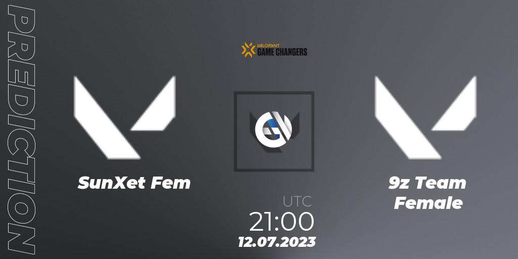 SunXet Fem vs 9z Team Female: Betting TIp, Match Prediction. 12.07.2023 at 22:00. VALORANT, VCT 2023: Game Changers Latin America South
