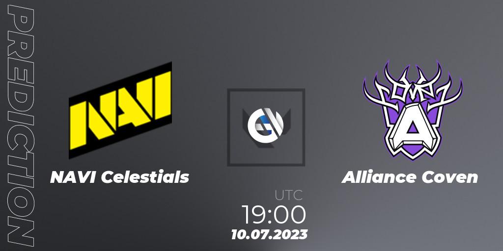 NAVI Celestials vs Alliance Coven: Betting TIp, Match Prediction. 10.07.2023 at 19:10. VALORANT, VCT 2023: Game Changers EMEA Series 2 - Group Stage
