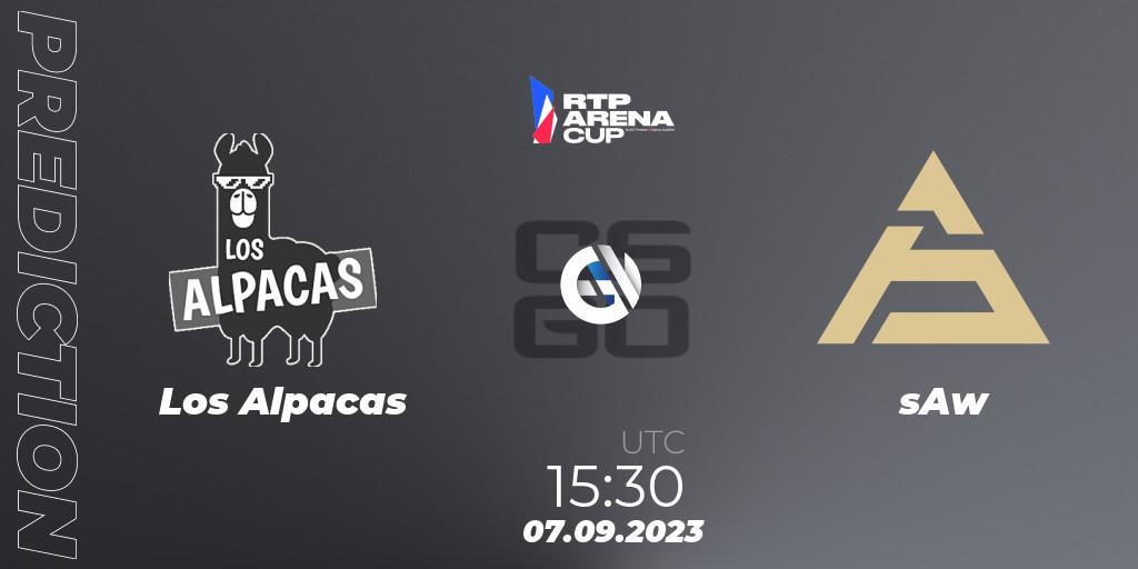 Los Alpacas vs sAw: Betting TIp, Match Prediction. 07.09.2023 at 15:30. Counter-Strike (CS2), RTP Arena Cup 2023