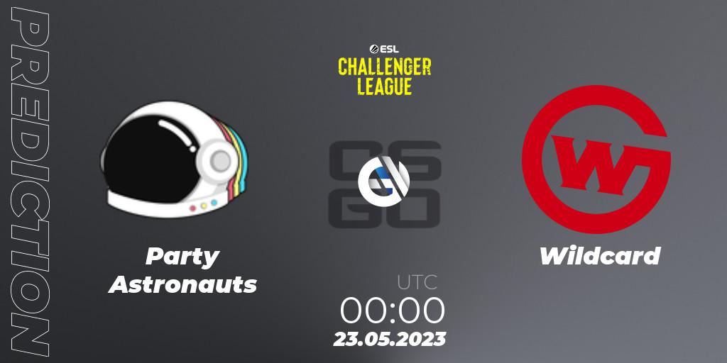 Party Astronauts vs Wildcard: Betting TIp, Match Prediction. 23.05.2023 at 00:00. Counter-Strike (CS2), ESL Challenger League Season 45: North America