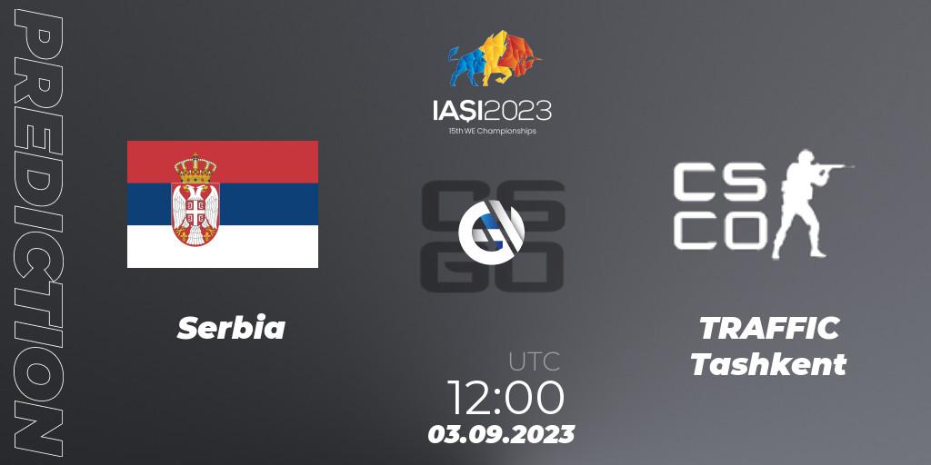 Serbia vs TRAFFIC Tashkent: Betting TIp, Match Prediction. 03.09.2023 at 12:00. Counter-Strike (CS2), IESF World Esports Championship 2023