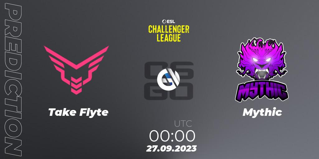 Take Flyte vs Mythic: Betting TIp, Match Prediction. 27.09.2023 at 00:00. Counter-Strike (CS2), ESL Challenger League Season 46: North America