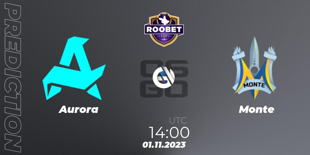 Aurora vs Monte: Betting TIp, Match Prediction. 01.11.2023 at 14:00. Counter-Strike (CS2), Roobet Cup 2023