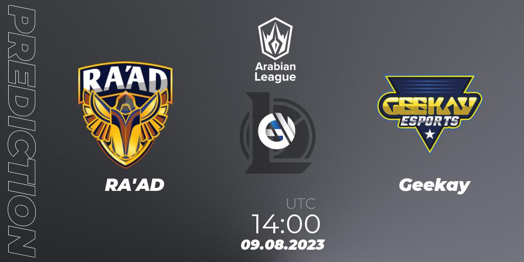 RA'AD vs Geekay: Betting TIp, Match Prediction. 09.08.23. LoL, Arabian League Summer 2023 - Playoffs
