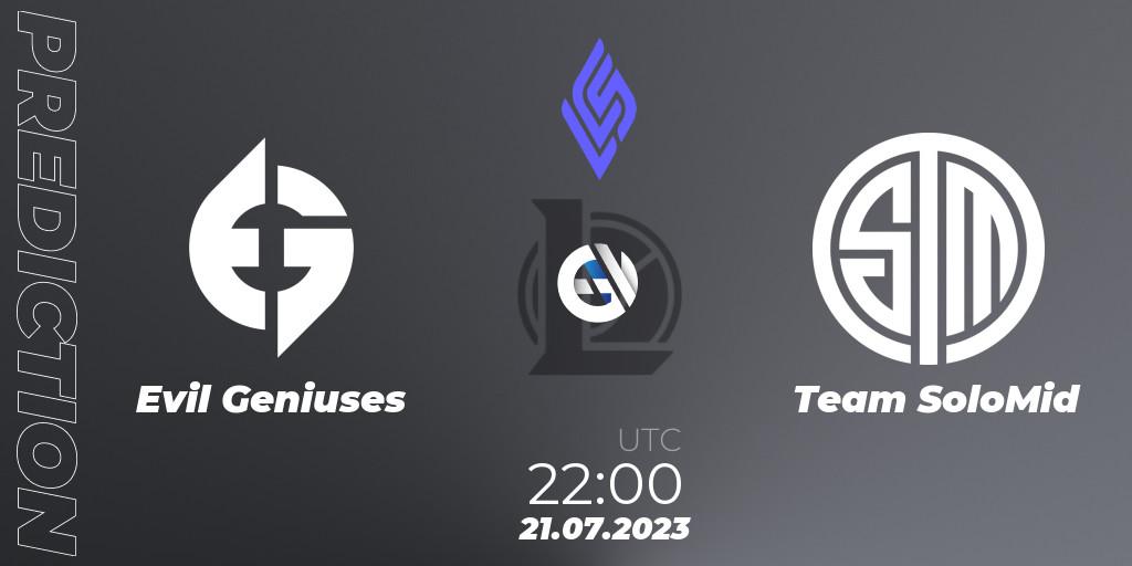 Evil Geniuses vs Team SoloMid: Betting TIp, Match Prediction. 21.07.23. LoL, LCS Summer 2023 - Group Stage