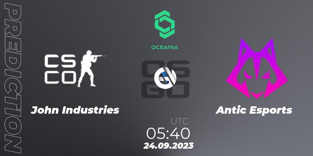 John Industries vs Antic Esports: Betting TIp, Match Prediction. 24.09.2023 at 05:40. Counter-Strike (CS2), CCT Oceania Series #2