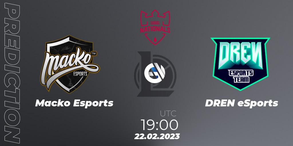 Macko Esports vs DREN eSports: Betting TIp, Match Prediction. 22.02.2023 at 19:00. LoL, PG Nationals Spring 2023 - Group Stage