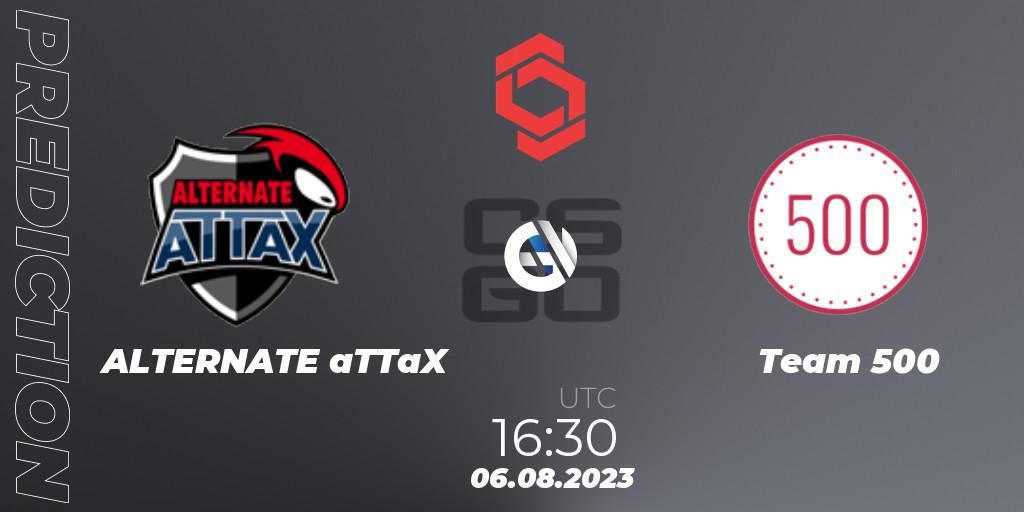 ALTERNATE aTTaX vs Team 500: Betting TIp, Match Prediction. 06.08.2023 at 18:05. Counter-Strike (CS2), CCT Central Europe Series #7
