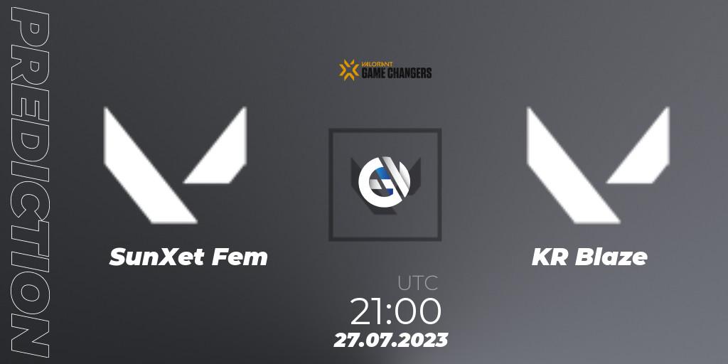 SunXet Fem vs KRÜ Blaze: Betting TIp, Match Prediction. 27.07.2023 at 22:00. VALORANT, VCT 2023: Game Changers Latin America South