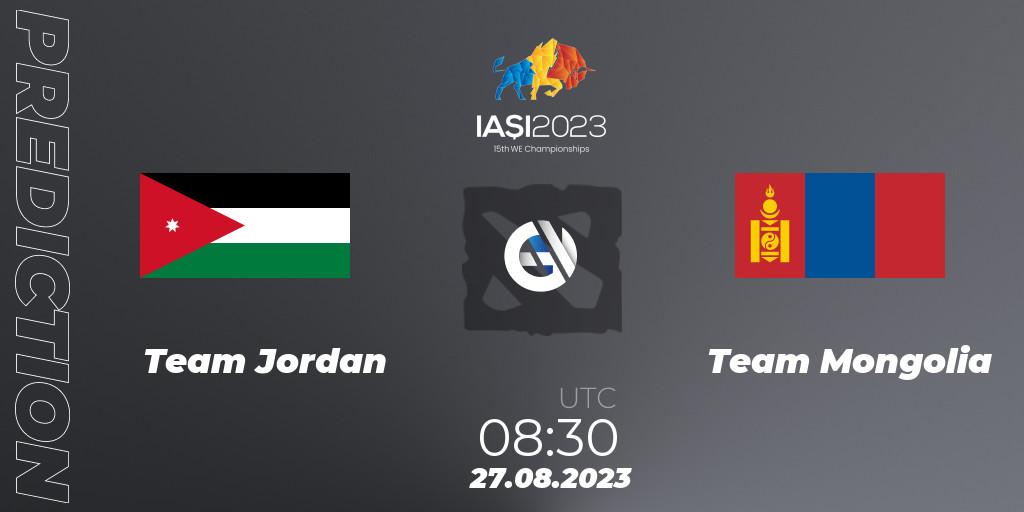 Team Jordan vs Team Mongolia: Betting TIp, Match Prediction. 27.08.2023 at 11:30. Dota 2, IESF World Championship 2023