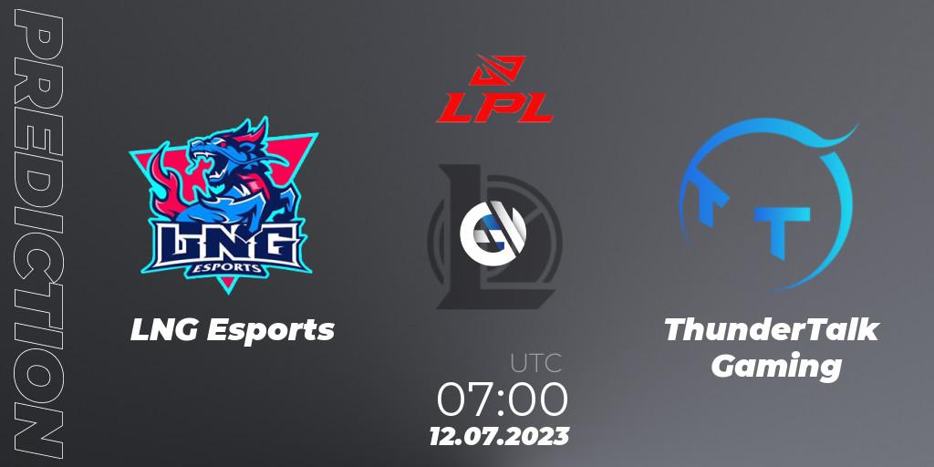 LNG Esports vs ThunderTalk Gaming: Betting TIp, Match Prediction. 12.07.23. LoL, LPL Summer 2023 Regular Season