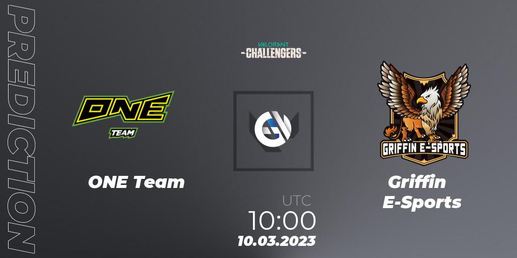ONE Team vs Griffin E-Sports: Betting TIp, Match Prediction. 10.03.2023 at 13:00. VALORANT, VALORANT Challengers 2023: Hong Kong and Taiwan Split 1