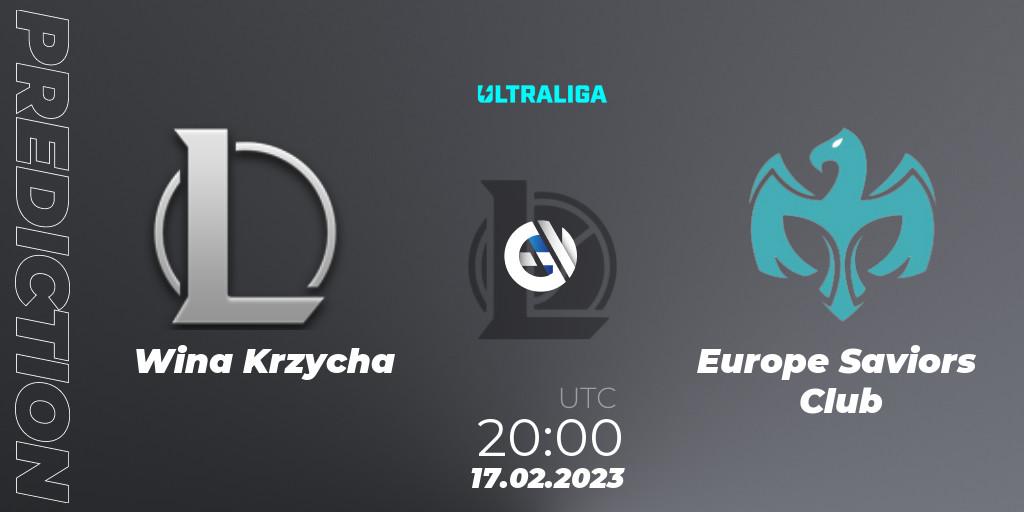 Wina Krzycha vs Europe Saviors Club: Betting TIp, Match Prediction. 17.02.2023 at 20:00. LoL, Ultraliga 2nd Division Season 6