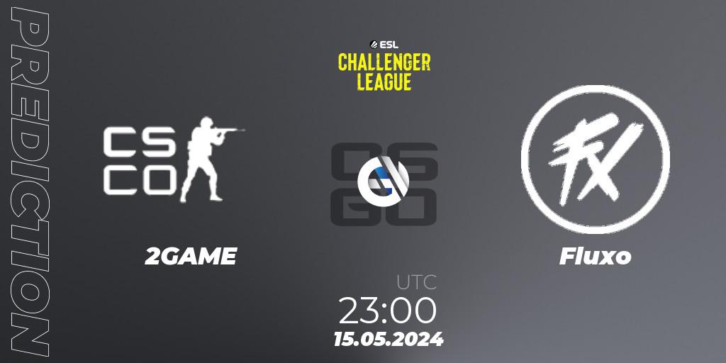 2GAME vs Fluxo: Betting TIp, Match Prediction. 15.05.2024 at 23:00. Counter-Strike (CS2), ESL Challenger League Season 47: South America