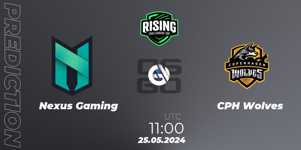 Nexus Gaming vs CPH Wolves: Betting TIp, Match Prediction. 26.05.2024 at 14:00. Counter-Strike (CS2), Rising Challengers Cup #1