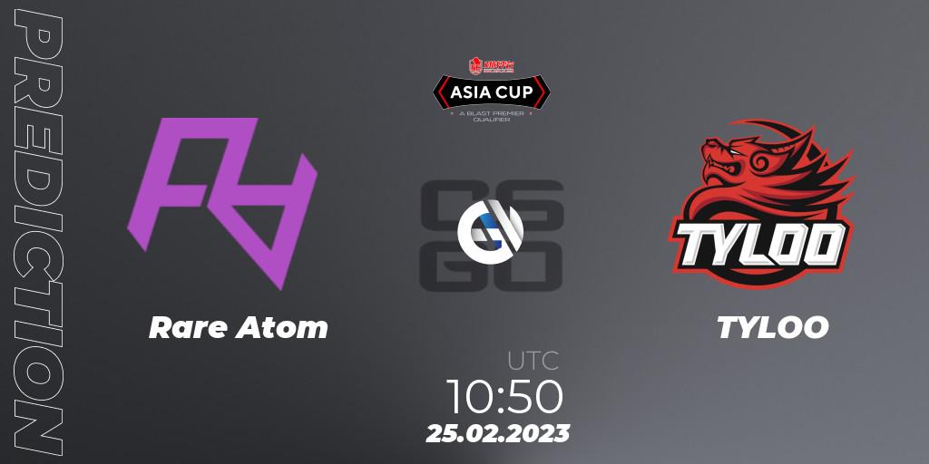 Rare Atom vs TYLOO: Betting TIp, Match Prediction. 25.02.2023 at 10:50. Counter-Strike (CS2), 5E Arena Asia Cup Spring 2023 - BLAST Premier Qualifier