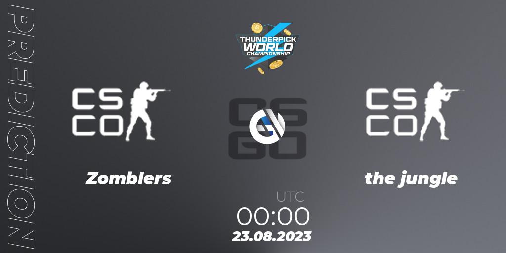Zomblers vs the jungle: Betting TIp, Match Prediction. 23.08.2023 at 00:00. Counter-Strike (CS2), Thunderpick World Championship 2023: North American Qualifier #2