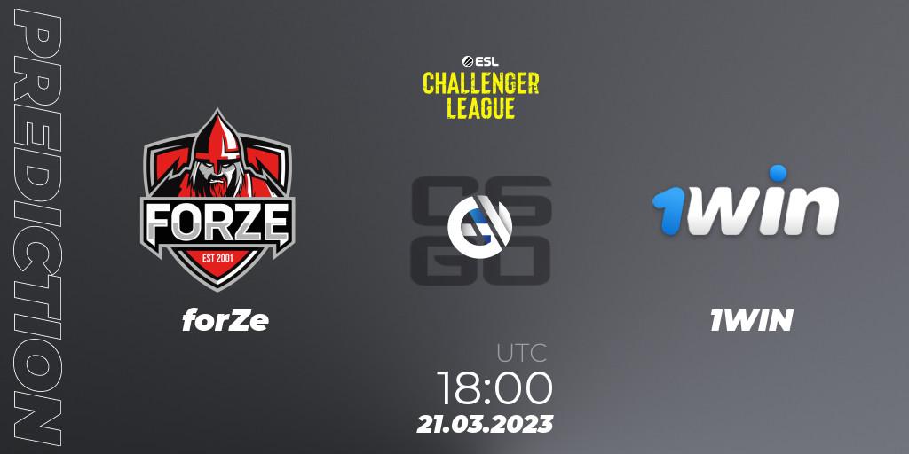 forZe vs 1WIN: Betting TIp, Match Prediction. 21.03.23. CS2 (CS:GO), ESL Challenger League Season 44: Europe