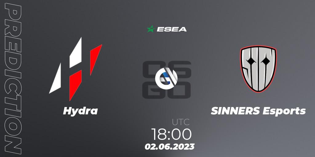Hydra vs SINNERS Esports: Betting TIp, Match Prediction. 02.06.23. CS2 (CS:GO), ESEA Advanced Season 45 Europe