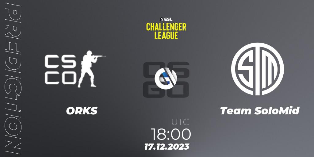 ORKS vs Team SoloMid: Betting TIp, Match Prediction. 17.12.2023 at 18:00. Counter-Strike (CS2), ESL Challenger League Season 46 Relegation: Europe