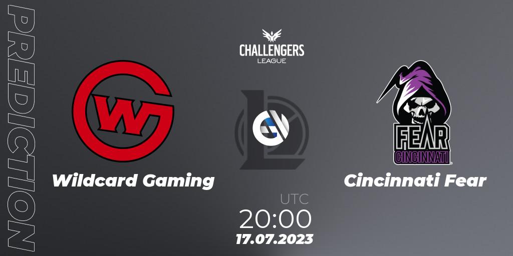 Wildcard Gaming vs Cincinnati Fear: Betting TIp, Match Prediction. 17.07.2023 at 20:00. LoL, North American Challengers League 2023 Summer - Group Stage