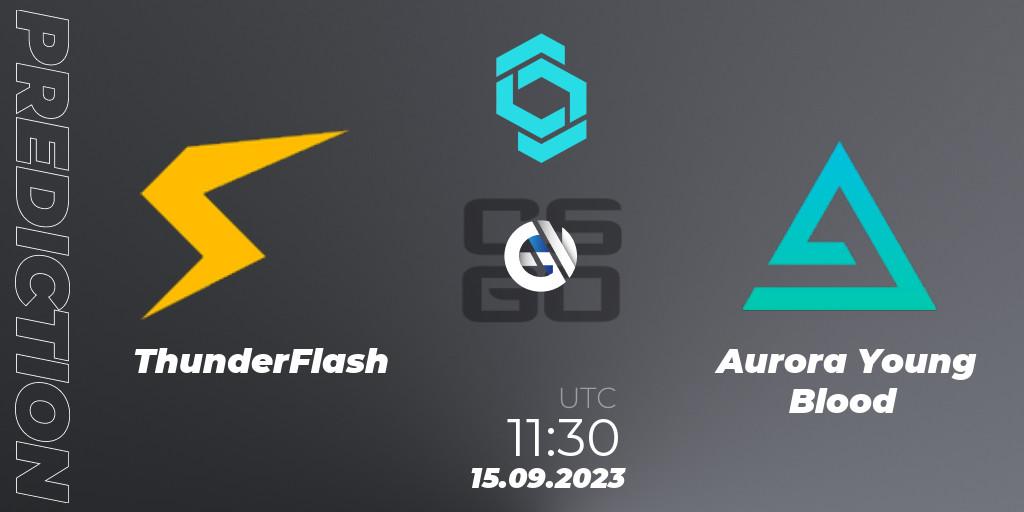 ThunderFlash vs Aurora Young Blood: Betting TIp, Match Prediction. 15.09.2023 at 14:30. Counter-Strike (CS2), CCT North Europe Series #8: Closed Qualifier