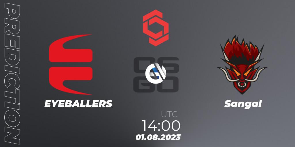 EYEBALLERS vs Sangal: Betting TIp, Match Prediction. 01.08.2023 at 14:00. Counter-Strike (CS2), CCT Central Europe Series #7