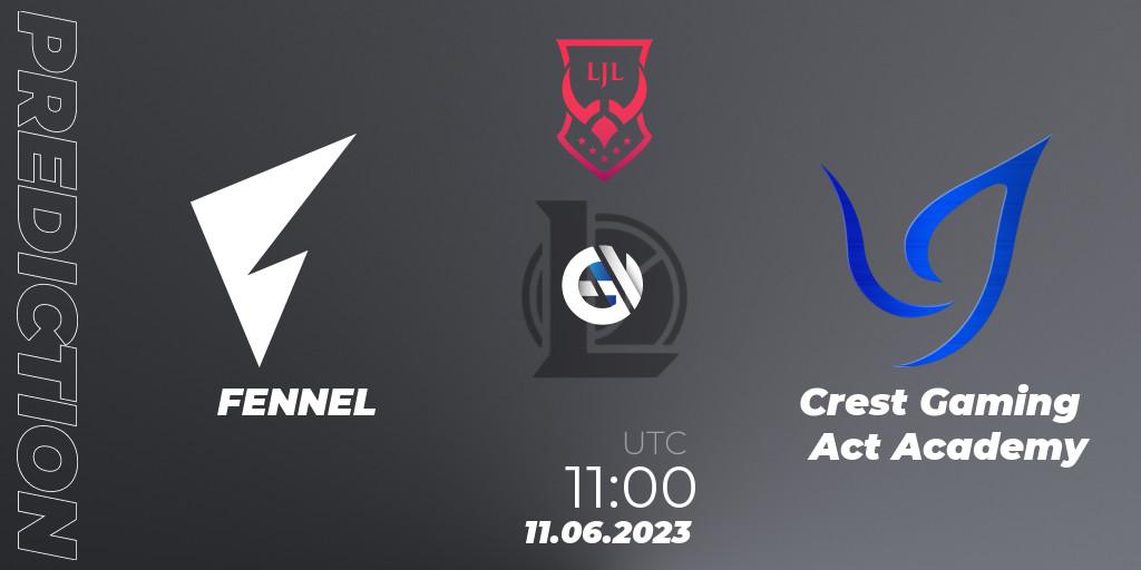 FENNEL vs Crest Gaming Act Academy: Betting TIp, Match Prediction. 11.06.23. LoL, LJL Summer 2023