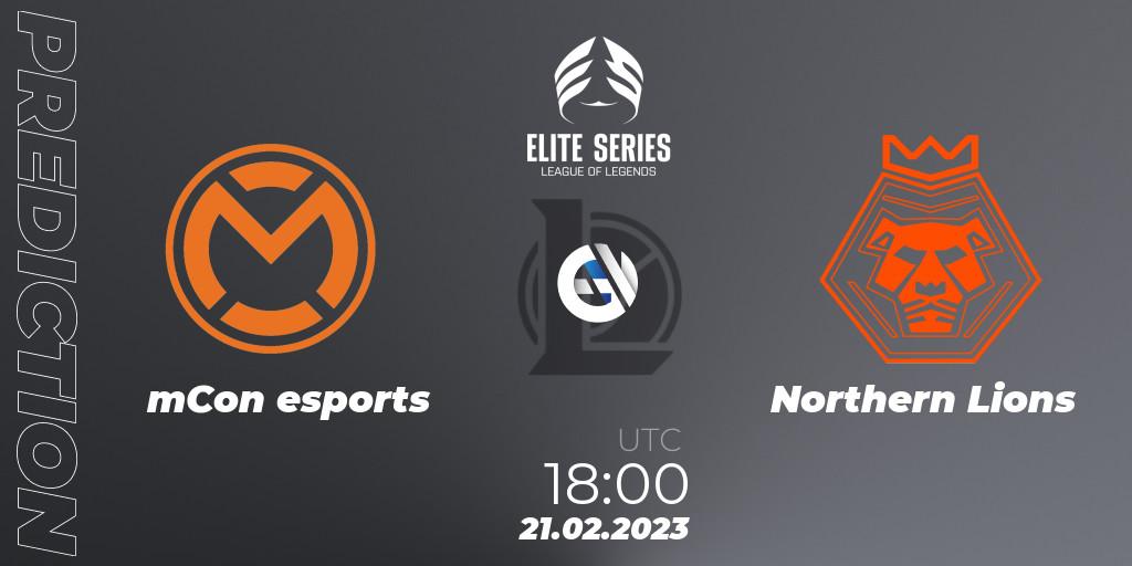 mCon esports vs Northern Lions: Betting TIp, Match Prediction. 21.02.2023 at 18:00. LoL, Elite Series Spring 2023 - Group Stage