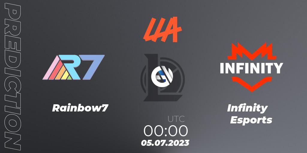 Rainbow7 vs Infinity Esports: Betting TIp, Match Prediction. 05.07.23. LoL, LLA Closing 2023 - Group Stage