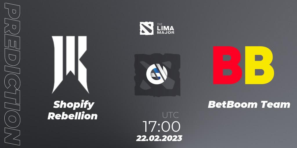 Shopify Rebellion vs BetBoom Team: Betting TIp, Match Prediction. 22.02.2023 at 18:29. Dota 2, The Lima Major 2023