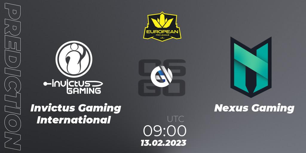 Invictus Gaming International vs Nexus Gaming: Betting TIp, Match Prediction. 13.02.23. CS2 (CS:GO), European Pro League Season 6: Division 2