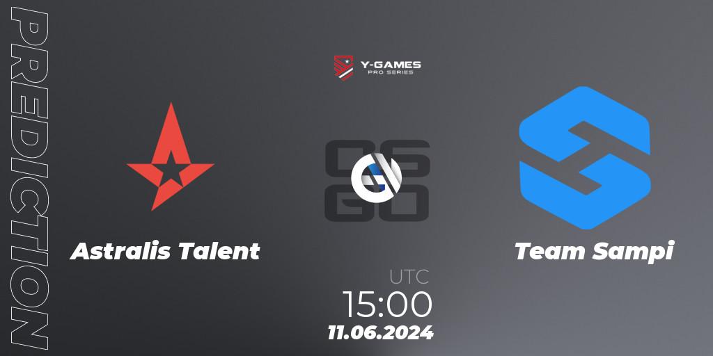 Astralis Talent vs Team Sampi: Betting TIp, Match Prediction. 11.06.2024 at 15:00. Counter-Strike (CS2), Y-Games PRO Series 2024