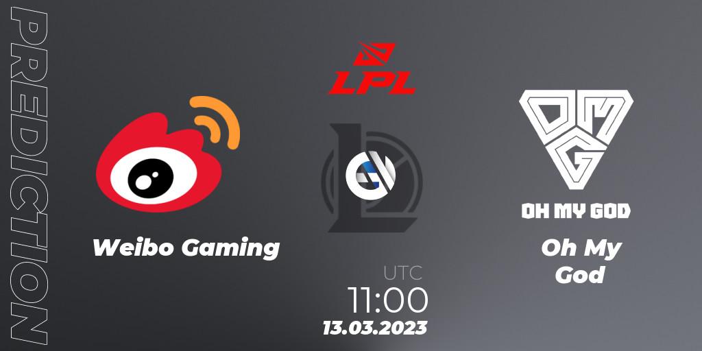 Weibo Gaming vs Oh My God: Betting TIp, Match Prediction. 13.03.23. LoL, LPL Spring 2023 - Group Stage