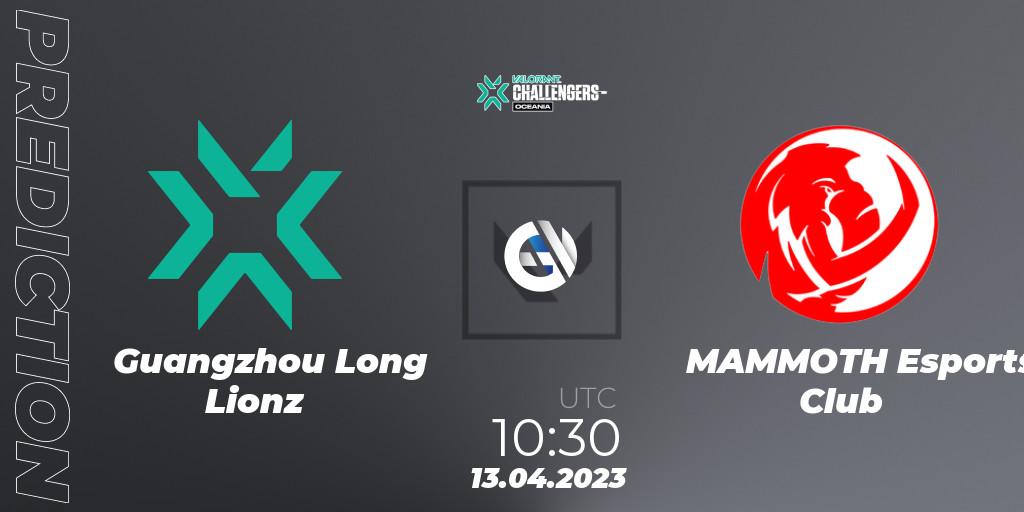 Guangzhou Long Lionz vs MAMMOTH Esports Club: Betting TIp, Match Prediction. 13.04.23. VALORANT, VALORANT Challengers 2023: Oceania Split 2 - Group Stage