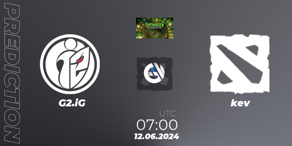 G2.iG vs kev: Betting TIp, Match Prediction. 12.06.2024 at 06:00. Dota 2, The International 2024 - China Closed Qualifier