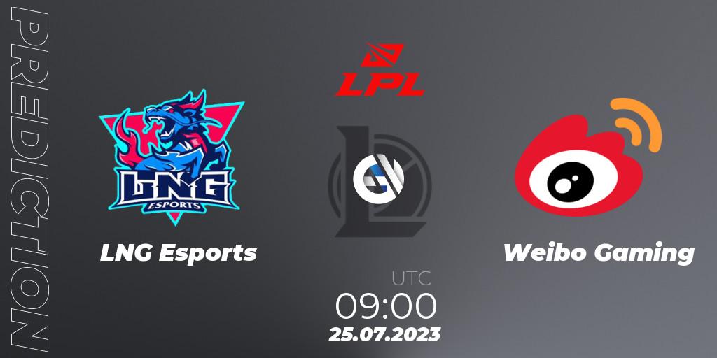 LNG Esports vs Weibo Gaming: Betting TIp, Match Prediction. 25.07.2023 at 09:00. LoL, LPL Summer 2023 - Playoffs