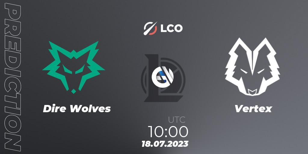 Dire Wolves vs Vertex: Betting TIp, Match Prediction. 18.07.2023 at 10:00. LoL, LCO Split 2 2023 - Playoffs