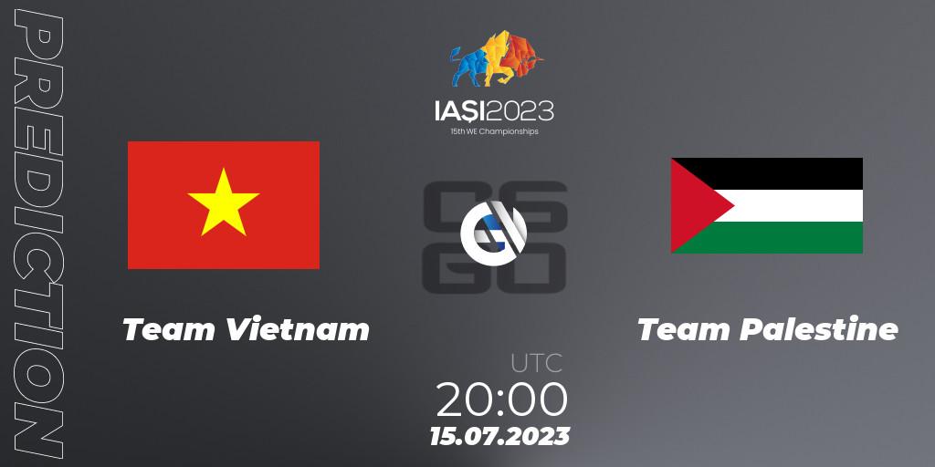 Team Vietnam vs Team Palestine: Betting TIp, Match Prediction. 15.07.2023 at 18:20. Counter-Strike (CS2), IESF Asian Championship 2023