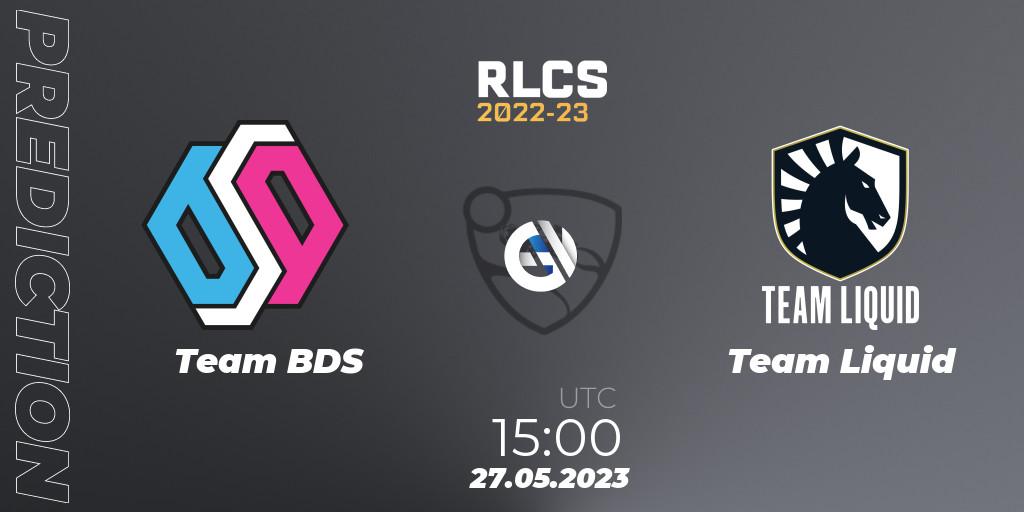 Team BDS vs Team Liquid: Betting TIp, Match Prediction. 27.05.2023 at 15:00. Rocket League, RLCS 2022-23 - Spring: Europe Regional 2 - Spring Cup