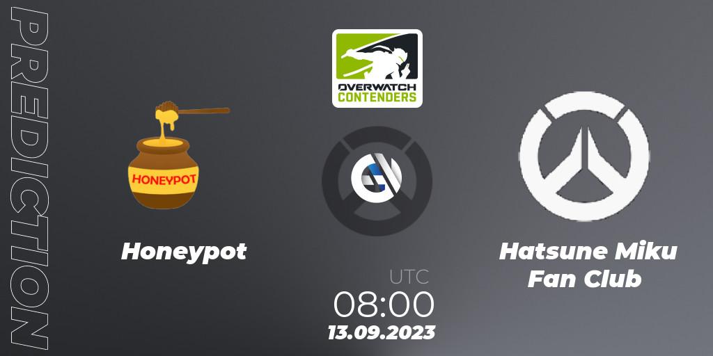 Honeypot vs Hatsune Miku Fan Club: Betting TIp, Match Prediction. 13.09.2023 at 08:00. Overwatch, Overwatch Contenders 2023 Fall Series: Australia/New Zealand