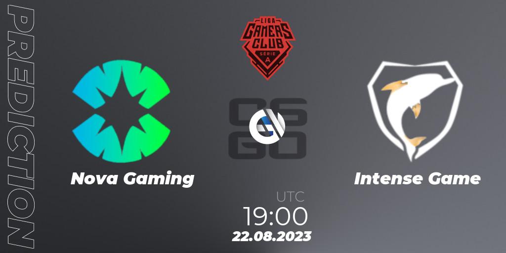 Nova Gaming vs Intense Game: Betting TIp, Match Prediction. 22.08.2023 at 19:00. Counter-Strike (CS2), Gamers Club Liga Série A: August 2023