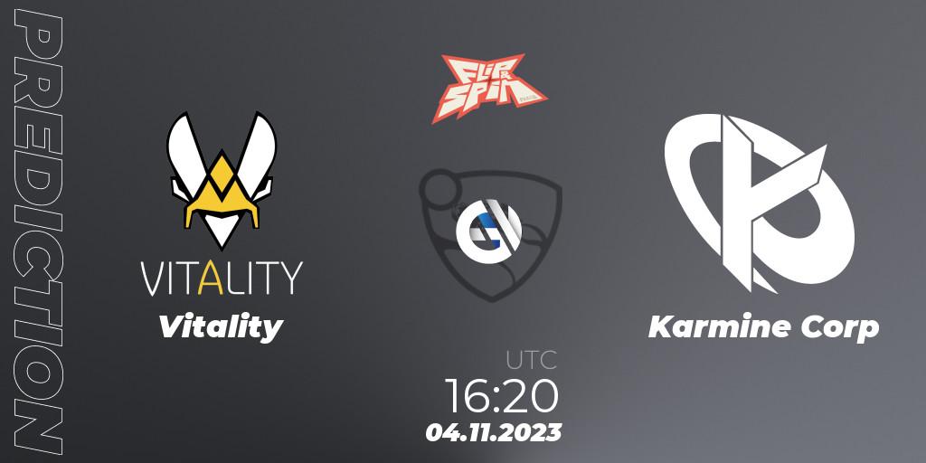 Vitality vs Karmine Corp: Betting TIp, Match Prediction. 04.11.2023 at 16:25. Rocket League, Flip & Spin - Finals