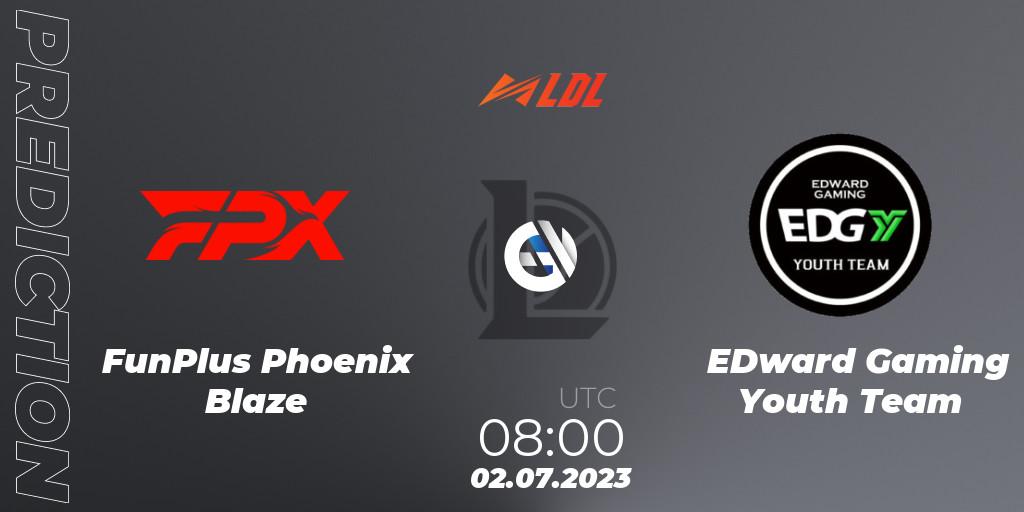 FunPlus Phoenix Blaze vs EDward Gaming Youth Team: Betting TIp, Match Prediction. 02.07.23. LoL, LDL 2023 - Regular Season - Stage 3