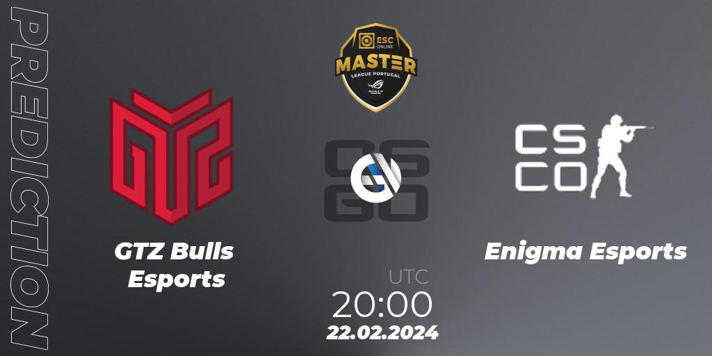 GTZ Bulls Esports vs Enigma Esports: Betting TIp, Match Prediction. 22.02.24. CS2 (CS:GO), Master League Portugal Season 13: Closed Qualifier